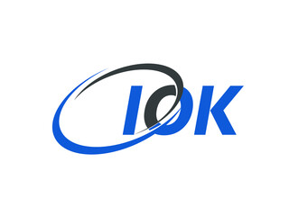 IOK letter creative modern elegant swoosh logo design