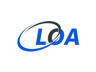 LOA letter creative modern elegant swoosh logo design