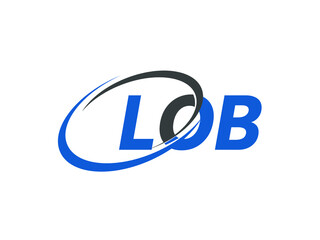 LOB letter creative modern elegant swoosh logo design
