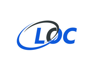 LOC letter creative modern elegant swoosh logo design