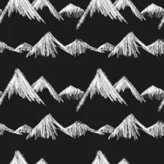 Keuken foto achterwand Bergen Abstracte geometrische zwart-wit patroon. Naadloze sieraad. Driehoeken, hoeken, bergen, windingen, vormen. Ontwerp van achtergrond, sjabloon, stof, behang, textiel, verpakking, wrappers.