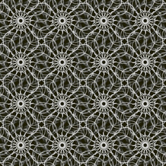 Seamless geometric pattern of mandalas, flowers. Retro style. Design of the background, interior, wallpaper, textiles, fabric, packaging.