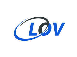 Obraz premium LOV letter creative modern elegant swoosh logo design