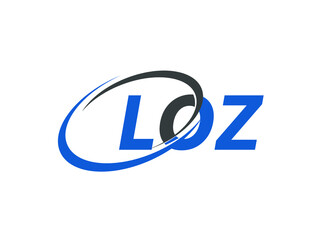 LOZ letter creative modern elegant swoosh logo design