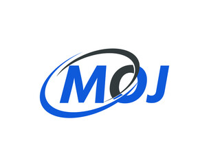 MOJ letter creative modern elegant swoosh logo design