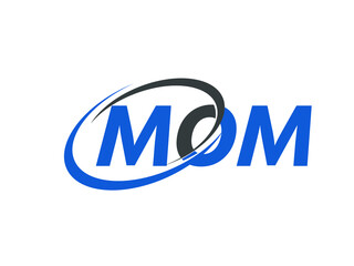 MOM letter creative modern elegant swoosh logo design