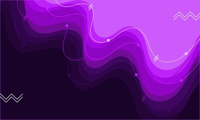 Abstract purple wave background with memphis