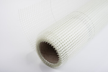Net grid for building insulation on a white background
