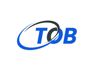 TOB letter creative modern elegant swoosh logo design