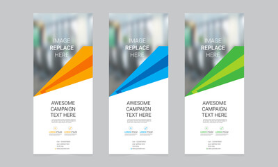 Roll up banner vector template