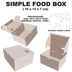simple food box, easy to assemble and without using glue.