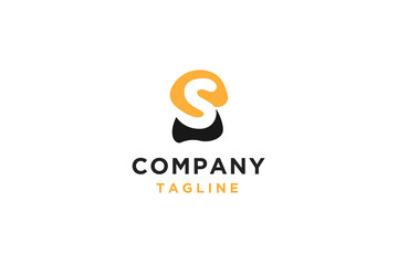Initial letter S negative space logo design vector illustration.