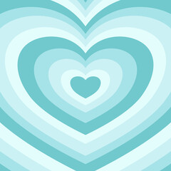 Heart-shaped concentric stripes vector background. Girlish romantic surface design. Aesthetic hearts backdrop.