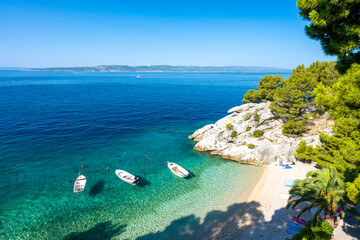 Fototapeta premium amazing Podrace beach in Brela on Makarska riviera in Dalmatia in Croatia