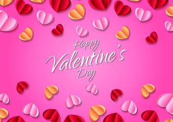 Happy valentine's day heart frame background