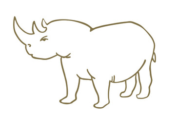 Rhinoceros line icon. Abstract minimal symbol. Rhino logo concept. Creative Rhinoceros logo design symbol, african rhino vector illustration