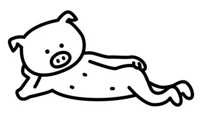 顔が豚で体が人間のベクターイラスト素材。