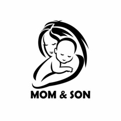 mother and baby design logo vector