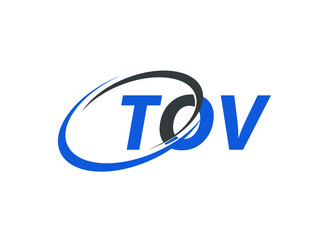 TOV letter creative modern elegant swoosh logo design