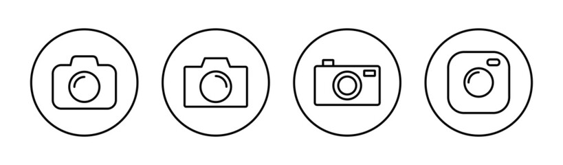 Camera icons set. photo camera sign and symbol. photography icon.