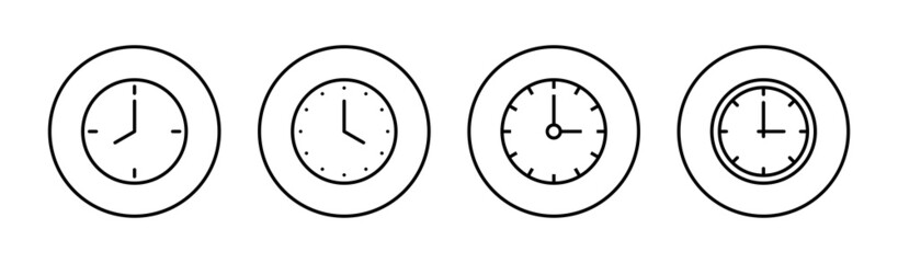 Clock icons set. Time sign and symbol. watch icon