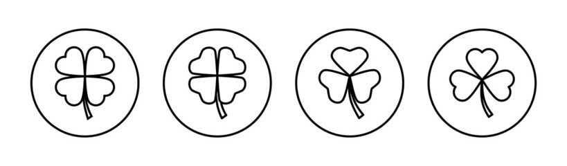 Clover icons set. clover sign and symbol. four leaf clover icon.