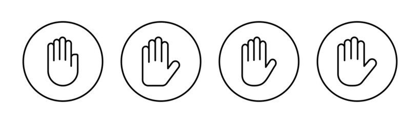 Hand icons set. hand sign and symbol. palm