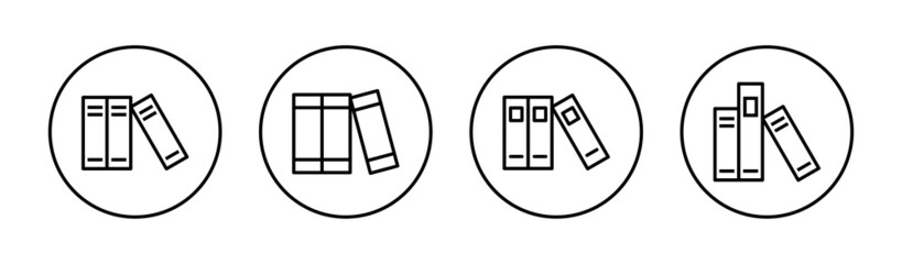 Library icons set. education sign and symbol