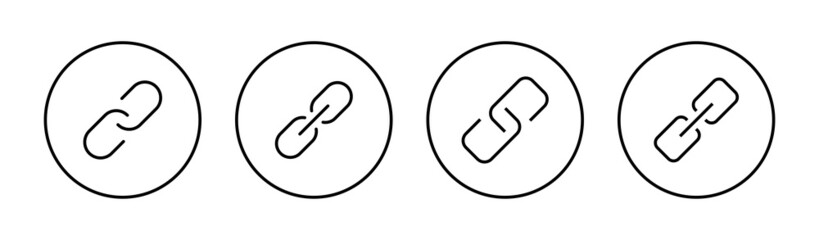 Link icons set. Hyperlink chain sign and symbol