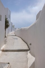 An alley leading to the center of Fira  Santorini Greece