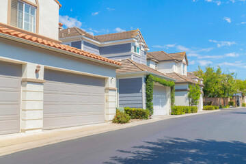 Driveways of two storey houses at Ladera Ranch in California