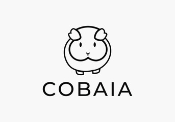 Vector logo with Cobaia Animal. Illustration with the animal 