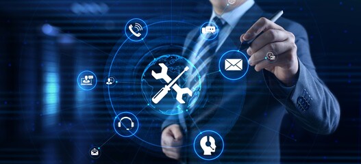 Support customer service business technology concept on virtual screen.