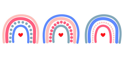 Boho is a rainbow. A rainbow with a heart in the center. Abstract Rainbow