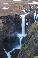 55-meter waterfall on the Hikikal river, Putorana Plateau, Taimyr. Russia, Siberia