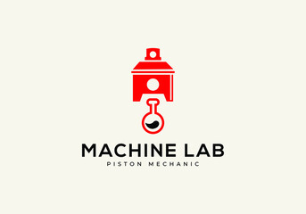 Mechanical Lab Logo Design Template with vector