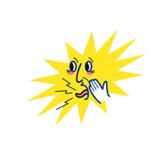 The face of a screaming person. Facial expressions depict strong emotions. Modern trending graphics in a flat style.