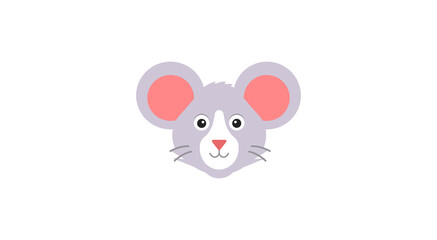 Vector illustration of the face of a cute little mouse cartoon