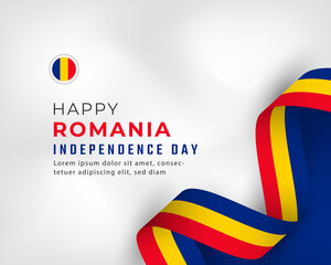 Happy Romania Independence Day May 10th Celebration Vector Design Illustration. Template for Poster, Banner, Advertising, Greeting Card or Print Design Element