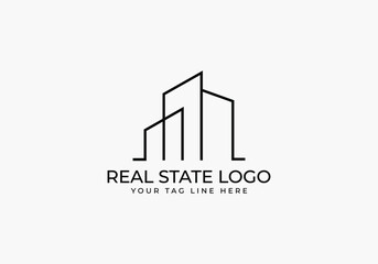 Minimal Real state logo design template.
