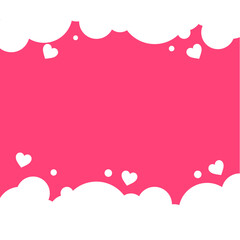 valentines day background with hearts and clouds vector illustration