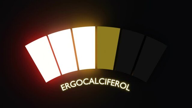 Vitamin D ergocalciferol level abstract scale. Food value measuring. 3D render