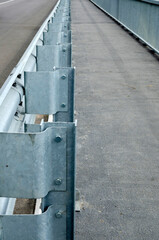 View of pedestrian railing  on road bridge