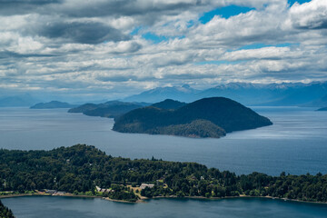 Valley, Mountains, lakes,  and clouds	
