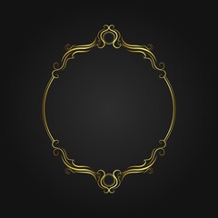 Abstract round golden frame