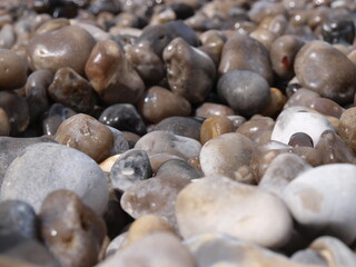 Stony beach in Étretat, France