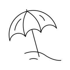 Deck chair umbrella summer beach icon