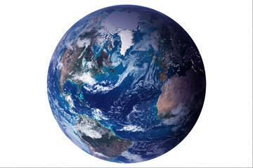Planet earth isolated on white background. Elements of this image were furnished by NASA