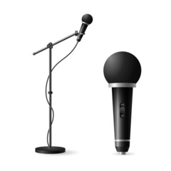 Microphone with stand and without