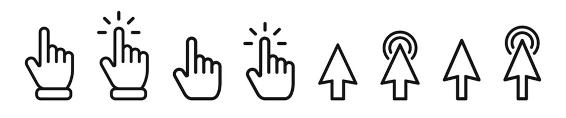 Obraz premium Vector cursors icons click set
